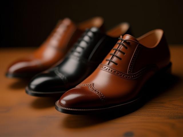 Classic men's leather shoes in various styles